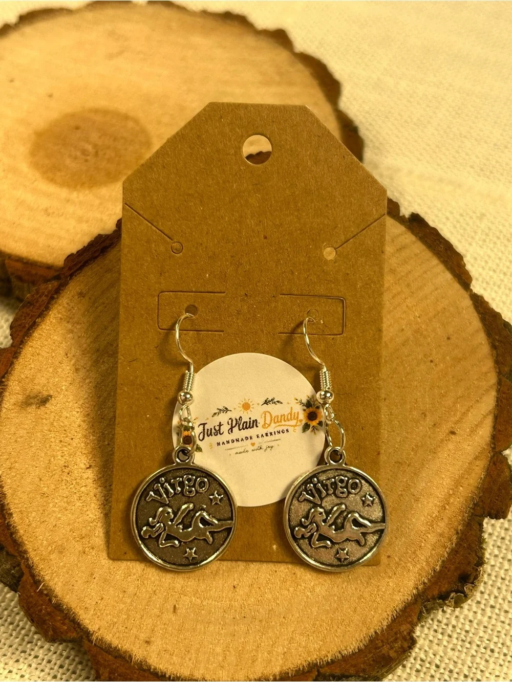 Virgo Zodiac Astrology Dangle Earrings | Handmade NWT